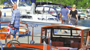 Summer visitors enjoying the boathouse